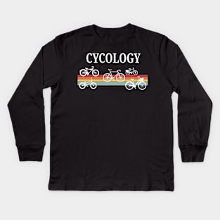 Cycology Funny Psychology Cyclist Bike pun Kids Long Sleeve T-Shirt